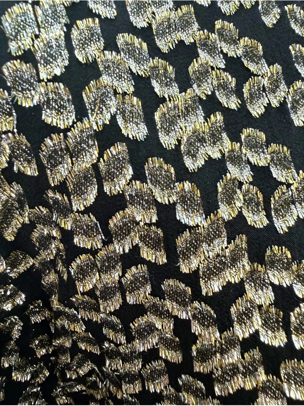Equipment Femme Black & Gold Metallic Silk Button Down Blouse | Size XL